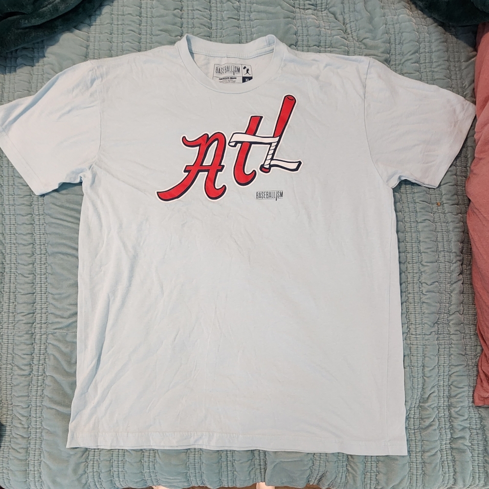 Baseballism Atlanta Braves Light Blue Shirt Size XL